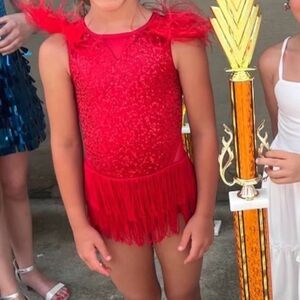 Weissman Red Sequin Fringe Kids Costume
